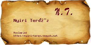 Nyiri Teréz névjegykártya